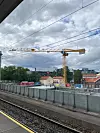 Dette er krana til Jonny. Anlegget er en del av Fornebubanen, der det skal bygges seks nye T-banestasjoner mellom Majorstuen og Fornebu. Lysaker T-banestasjon er en av dem.
