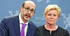 IMFs Jaques Miniane overleverer sin vurdering av norsk økonomi og økonomisk politikk til finansminister Siv Jensen (Frp).