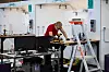 Regjerende Norgesmester i elektro, Morten Christensen, i hard konsentrasjon under VM i Lyon.