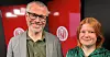 KLASSEDEBATT:  Magne Flemmen beveget mange da han  innledet på NTL-konferansen i dag. Her med forbundssekretær Lone Lunemann Jørgensen.