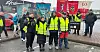I STREIK: Fra venstre Erling Due, Oda Marita Sæland, Dan Ofosu og Fredrik Fjæran fra Andresen Karosseri.