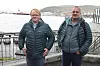I NORD: Ungdomsrepresentant i forbundsstyret, Ørjan Pedersen og distriktsleder Bjørn Klaussen med Hammerfest og Hurtigruta i bakgrunnen.