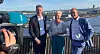 KRAFTLØFTET: Energiminister Terje Aasland, LO-leder Peggy Hessen Følsvik og adm. direktør i NHO, Ole Erik Almlid står sammen om Kraftløftet.