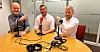 PODKAST: Robert Kippe (midten) overtar for Bendik Solum Whist (t.h.) i pdokasten Fornybaren. T.v. Aslak Øverås.