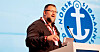 HILSTE LANDSMØTET: Oleg Grygoriuk, leder for Maritime Transport Workers Trade Union of Ukraine.