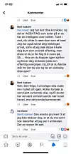 Akkurat disse kommentarene ble senere slettet av Facebook.
