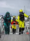 ALARMEN GÅR: Det har vært en ulykke på en atomdrevet passasjerferje. Øvelsen i Bodø samlet personell fra EU og Norge og omfattet mannskap fra Sivilforsvaret, fra brann- politi, og ambulansetjenesten.