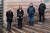 Fra venstre: Magne Dahlberg (Postkom), rådgiver i Postens Kunseservice storbedrift, Carina bakke (NJF) overkonduktør i NSB, Thomas Lutro, (NFF) Fengselsbetjent i Oslo Fengsel og Geir Senum, (NTL), saksbehandler i Kunnskapsdepartementet.