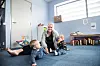 GLADE KIDZ: Ola og Wilmer (begge åtte måneder) er i trygge hender i Kidz-avdelingen hos Veronika, mens mammaene deres trener.