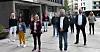 FORHANDLING: Industri Energis forhandlingsutvalg på vei inn til tarifforhandlingene med Norsk Industri i Næringslivets hus i Oslo.