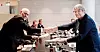 Nikolai Astrup Westlie fra NHO Mat og Drikke og Ann Elise Hildebrandt fra NNN (Norsk Nærings- og Nytelsesmiddelarbeiderforbund).