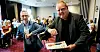 26.000 HK-medlemmer skal stemme over meklingsresultatet mellom Handel og Kontor og Virke – her ved HK-leder Christopher Beckham (t.v.) og Bård Westbye, forhandlingsansvarlig i Virke.