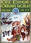 Julenummeret i 1937 var strekt preget av at krig og fascisme truet. dette var første gang bladet ble trykket i farger.