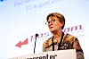 NY LEDER: Mette Nord ble Fagforbundets nye leder i 2013. Her fotografert under Poskoms siste landsmøte, der det ble vedtatt at Postkom skulle slå seg sammen med Fagforbundet.