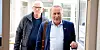 PÅ PLASS: Delegasjonen fra EL og IT med nestleder Vidar Hennum og distriktssekretær i EL og IT Agder, Kjell-Arne Andersen, ankommer riksmeklerens kontor i Oslo mandag formiddag.