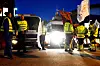BLOKKERTE: Fra blokkeringen av utkjøringen til Traftec 8. januar.