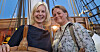 Utdanningsminister Sigrun Aasland og tilsynsleder Josefine Viktoria Daniels til rors på Christian Radich.