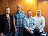 How do you do?: Per Bugge (NCC), Jens-Petter Hermansen (Mesta), Inge Ramsdal (Veidekke) og Peter Barkar (Implenia) fikk kun snakke på engelsk under det tre dager lange kurset i fagforeningsengelsk.