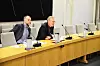 Norvald Moe (til venstre) og Steinar Krogstad fra Fellesforbundet synes det er bra at Senterpartiet fremmer vedtaket fra forbundets landsmøte i fjor, som forslag på Stortinget.