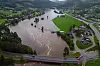 Det er fremdeles stor vannføring i elva Begna ved Bagn i Valdres under ekstremværet.