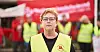Fylkesleder Anne Lise Solbakk i SL Nordland leder streiken i Bodø.