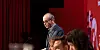 DEBATT: 1. nestleder Fredrik Oftebro spilte opp til debatt om prinsipp- og handlingsprogrammet og uttalelser tirsdag morgen.