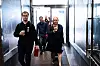 Forhandlingsdelegasjonen til EL og IT-forbundet på vei inn til mekling hos Riksmekleren.