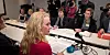 PENSJON: Forhandlingsstart om ny offentlig tjenestepensjon. Foran arbeids- og sosialminister Anniken Haugli, bak Mette Nord fra Fagforbundet og Peggy Hessen Følsvik fra LO.