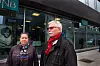 TØFF OMSTILLING: Over 300 ansatte har søkt og fått sluttpakke i DNB. Astrid Waaler og Viktor Sæther synes det foreløpige intrykket er at omstillingsprosessen går bedre enn fryktet.