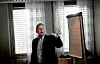Knut Bodding, leder i LOs forhandlings- og HMS-avdeling, redegjør for mellomoppgjørets gang for pressen i dag.