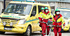MÅLTALL: For hvert oppdrag måles tiden fra AMK-sentralen mottar telefonen til ambulansen parkerer på hendelsesstedet. Bildet er tatt på en øvelse i Oslo høsten 2021.