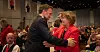 Hjertelig gjensyn mellom SV-leder Audun Lysbakken og Fagforbundets leder, Mette Nord, på landsmøtet. De er enige om å innføre arveavgift igjen.