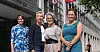 NY BANKAVTALE: (f.v.) Konserndirektør i Sparebank 1 SMN Nelly S. Maske, LO-leder Peggy Hessen Følsvik, konsernsjef i Sparebank 1 SR-Bank Benedicte Schilbred Fasmer og konsernsjef i Sparebank 1 Østlandet Klara Lise Aasen.