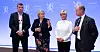 Statsminister Erna Solberg har kommet på kant med LO-leder Hans-Christian Gabrielsen. Her sammen med finansminister Siv Jensen og NHO-sjef Ole Erik Almlid.