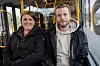 GLAD FOR TARIFFAVTALE: F.v. Lise Bjånesø og Kristoffer Leikanger Hansen fra Elkjøp Fana i Bergen var fornøyde med å ha tatt turen til Gardemoen. De opplever at stadig flere er positive til tariffavtaler på arbeidsplassene. Bjånesø gikk opp i lønn etter at tariffavtalen kom på plass.