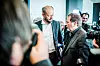 Direktør Stein Lier-Hansen i Norsk Industri og leder Arve Bakke i Fellesforbundet under årets tarifforhandlinger. Nå er de igjen motparter - men denne gangen i Arbeidsretten.