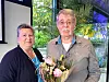 40-årsjubilant: Bjørn Asle Karoliussen fra bergverk. Han rundet 40 årsjubileet allerede i 2022, men fikk blomster, diplom og nål nå.