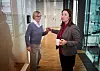 KLARE TIL DYST: NHOs forhandlingsleder Elisabeth Lea Strøm (t.v) og HK-leder Trine Lise Sundnes er klare til å forhandle om Standardoverenskomsten for kontoransatte.