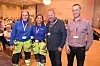 LOs REPSKAP: Lærling Emma Finnøy, klubbleder Sandra Åberg Kristiansen, forbundsleder i EL og IT, Jan Olav Andersen og adm. direktør i Vintervoll, Stian Østerlie, på LOs repskap i Trondheim.