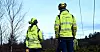 ARBEIDSPLASSER: Vestland er det fylket som får mest av de kommunale og fylkeskommunale inntektene fra fornybarnæringen samtidig som det skaper mange arbeidsplasser. Her er energimontører i Eviny i arbeid utenfor Bergen. ARKIVBILDE