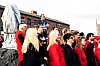 STOLT TALER: Forbundsleder Brede Edvardsen sa noen rosende ord før monumentet ble avduket.