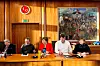 2014: Mette Nord og resten av LO-toppene holder pressekonferanse om regjeringens forslag til endringer i arbeidsmiljøloven og sosialtjenesteloven.