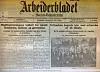 Opptøyene på Tofte vakte stor interesse landet rundt og var førstesideoppslag i flere aviser. Her fra Arbeiderbladet.