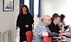 MEKLINGSSTART: Forbundssekretær Reidunn Wahl (t.v.) ved innledningen av meklingen torsdag formiddag.