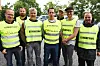 SYV I STREIK: Fra venstre, Ole Andreas Idland (nestleiar), Kjartan Rasmussen, Geir Osmundsen (klubbleiar), Trym Vintervold (styremedlem), Olav Haugvaldstad, Torgeir Magnarson Kalvenes (sekretær) og Bjørn Soltvedt (kasserer).