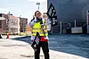 Her fotografert i anledning av en fanemarkering ved en byggeplass i Oslo i 2025.