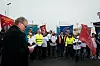 Boikotter: Leder  i Norsk transportarbeiderforbund, Roger Hansen, holder appell på aksjonsdagen 27. november i Risavika.