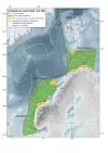 Områdene innafor de røde linjene er områder som fortsatt kan tildeles i denne stortingsperioden (TFO).