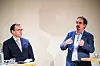Utenriksminister Espen Barth Eide og leder i Norsk Arbeidsmandsforbund, Brede Edvardsen.