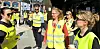 STREIKEPRAT: NTL-erne Christine Løvdal (f.h.) og Turid Andersen ved Niku møtte torsdag forbundsstyret i NTL, med blant andre forbundsleder Kjersti Barsok (t.v.) og nestleder Pål Kjærstad.